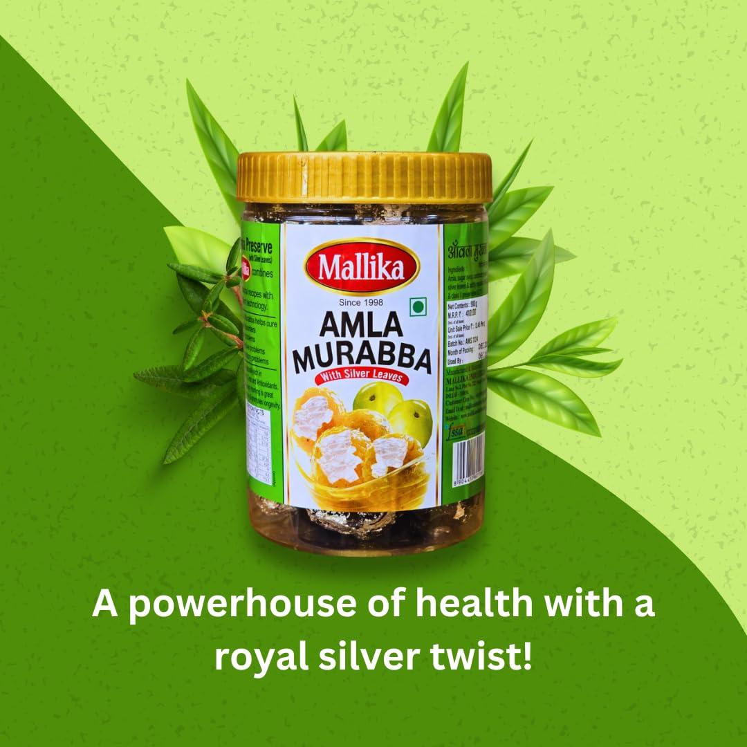 Mallika Amla Murabba with Silver Leaves - 900G
