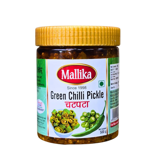 Mallika Green Chilli Pickle - 500G