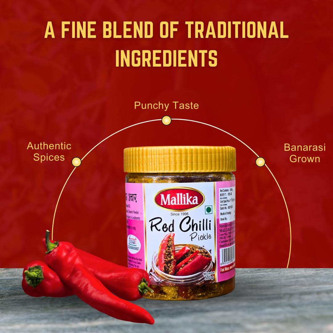 Mallika Red Chilli Pickle - 500G