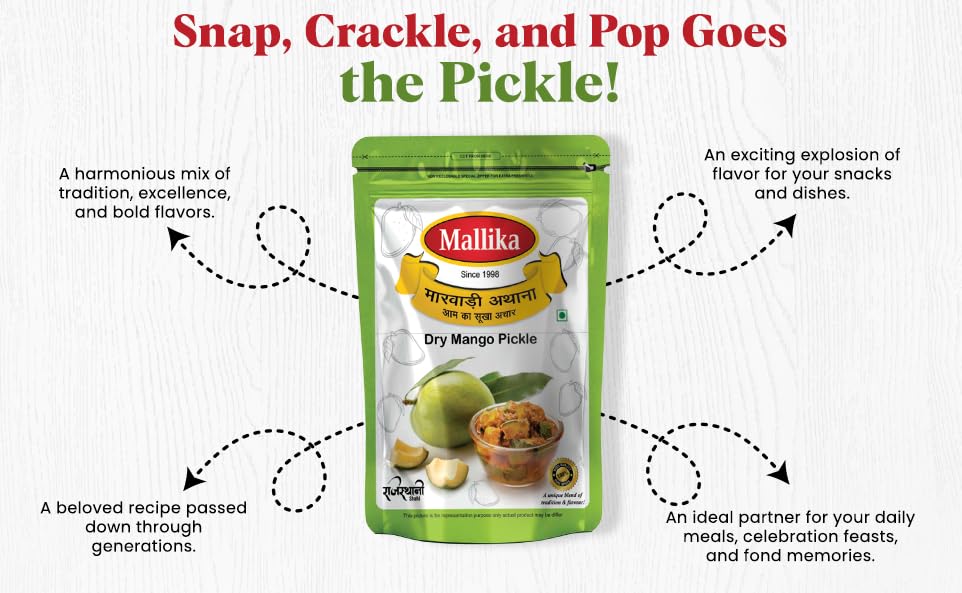 Mallika Marwadi Dry Mango Pickle - 400G Pouch