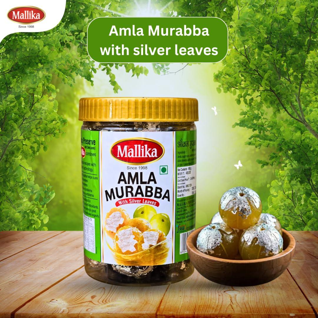 Mallika Amla Murabba with Silver Leaves - 900G
